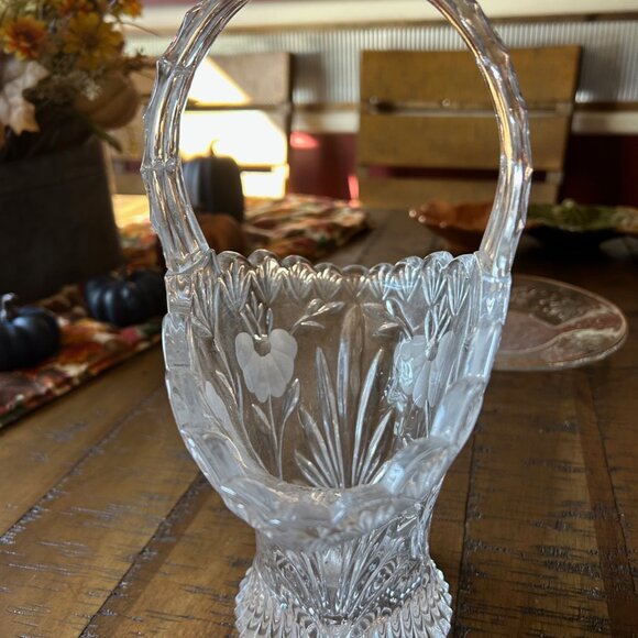 Vintage Princess House full Lead Crystal Basket - Picture 3 of 6